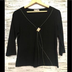 Vanity Fair Petite XS top with shell embellishment